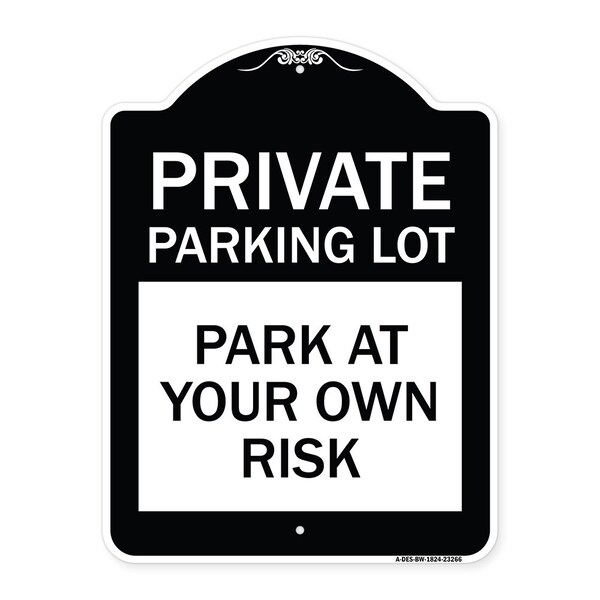 Signmission Private Parking Lot Heavy-Gauge Aluminum Architectural Sign, 24" x 18", BW-1824-23266 A-DES-BW-1824-23266 - main